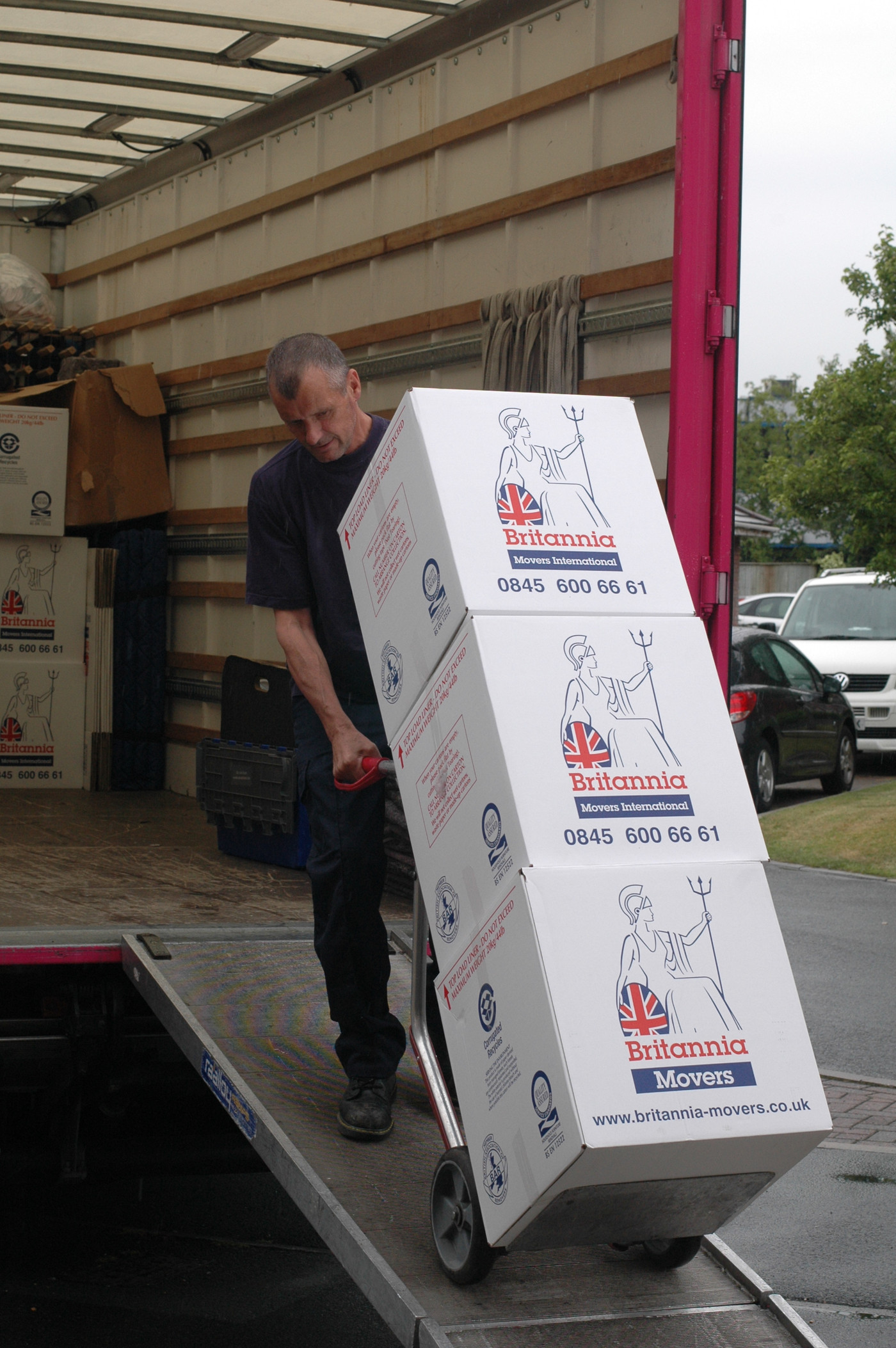 Loading cartons Moving Flat Pack Furniture Britannia Bradshaws